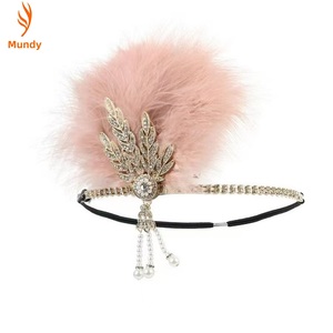 Serre-tête Art Déco des <span class=keywords><strong>années</strong></span> 20 avec plumes, style Charleston, pour femme, inspiré du Grand Gatsby - Product Image 6