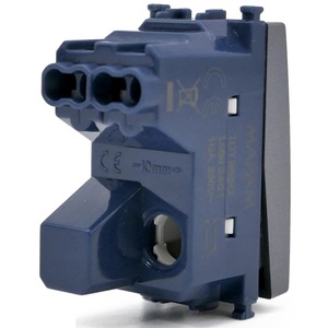 Grey Single Pole <b>Push</b> Button With Indicator <b>Light</b> Compatible With Vimar Arke - Product Image 2