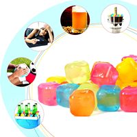 Glaçons en plastique réutilisables de qualité alimentaire sans BPA, glaçons colorés pour whisky, glaçons réutilisables