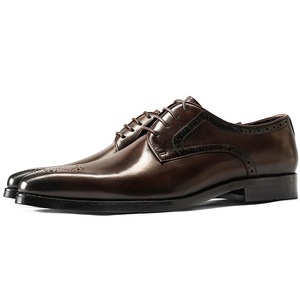 Men's <b>Black</b> Leather Oxfords Pointed Toe Lace-up Solid Pattern Career All Seasons Dress <b>Shoes</b> Drop Shipping - Product Image 4