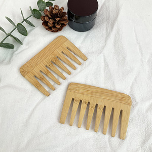 Mini peine de bolsillo antiestático ecológico, peine común de bambú de dientes anchos con logotipo personalizado para uso doméstico, estilo de moda para hoteles - Product Image 2