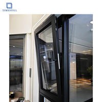 Rotura térmica Ventanas abatibles de vidrio de aluminio Inclinación de doble acristalamiento y bloqueo multipunto de alta seguridad