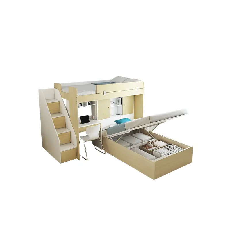 Moderne Schlafzimmer Möbel Holz Kinder Etagen Bett Doppel Größe Lagerung Kinder Bett