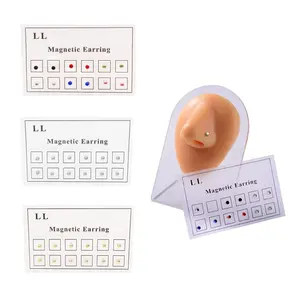 Getta sexy Nasenring künstliche Ohrringe 12 Stück/Karte 3mm Magnet-Stift Magnet-Nasenlippe-Stift für Unisex nicht-Piercing für Damen und Männer