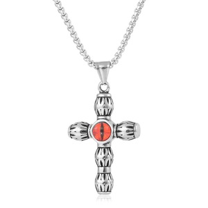 yunnique <b>Cross</b> Pendant Stainless Steel Turquoise Inlay Geometric Design For <b>Men</b> Women Gift Jewelry - Product Image 4