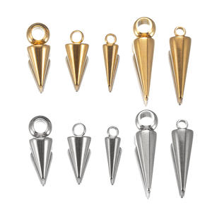 स्टेनलेस स्टील शंकु पेंडर स्पाइक रिवेट बेड्स पंक चार्म्स ड्रॉप इयररिंग्स सजावट पेंडेंट गहने बनाने की आपूर्ति - Product Image 1