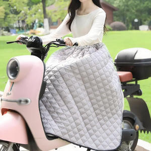 Jupe imperméable doublée de polaire épaisse pour femmes, coupe-vent, pour la conduite de voiture électrique, la moto, le cyclisme, automne-hiver, noir gris - Product Image 1