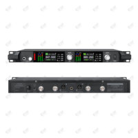 Sistema de Micrófono Inalámbrico UHF PLL de 2 Canales ADX800, Multifuncional, con Detección de Espectro Integrada, Ecualizador, Alimentación por Batería AA, XLR