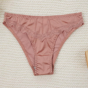 通気性があり環境に優しい女性用セクシーレースソリッドパンティー、ワンピースシームレスローライズポリアミドクロッチビキニ - Product Image 6