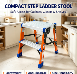 <span class=keywords><strong>Escalera</strong></span> Plegable de Aluminio Reforzado de 2 Peldaños, Antideslizante, <span class=keywords><strong>para</strong></span> Interiores, <span class=keywords><strong>Baño</strong></span>, Cocina, Apartamento, Taller, Almacén - Product Image 1