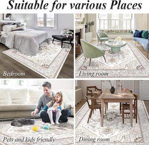 Alfombras Lavables <span class=keywords><strong>para</strong></span> Sala <span class=keywords><strong>de</strong></span> Estar, Alfombra Impresa Antideslizante <span class=keywords><strong>para</strong></span> Comedor, Alfombra Súper Suave <span class=keywords><strong>de</strong></span> Estilo Vintage - Product Image 3