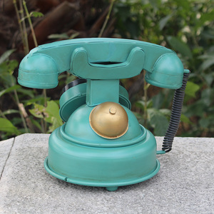 Adorno de Teléfono Vintage de Metal Redondo de 23x18x17cm, Decoración para el Hogar, Accesorio de Exhibición - Product Image 1