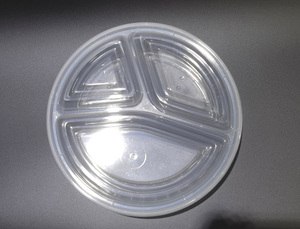 HACAMY Contenedor de Alimentos Desechable de Plástico PP de 3 Compartimentos, Apto para Microondas, con Tapa Segura a Prueba de Fugas, Libre de BPA, para Catering - Product Image 2