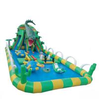 Toboggan aquatique gonflable géant en PVC de qualité commerciale DST, capacité 500 kg, logo personnalisé, garantie 3 ans pour les carnavals