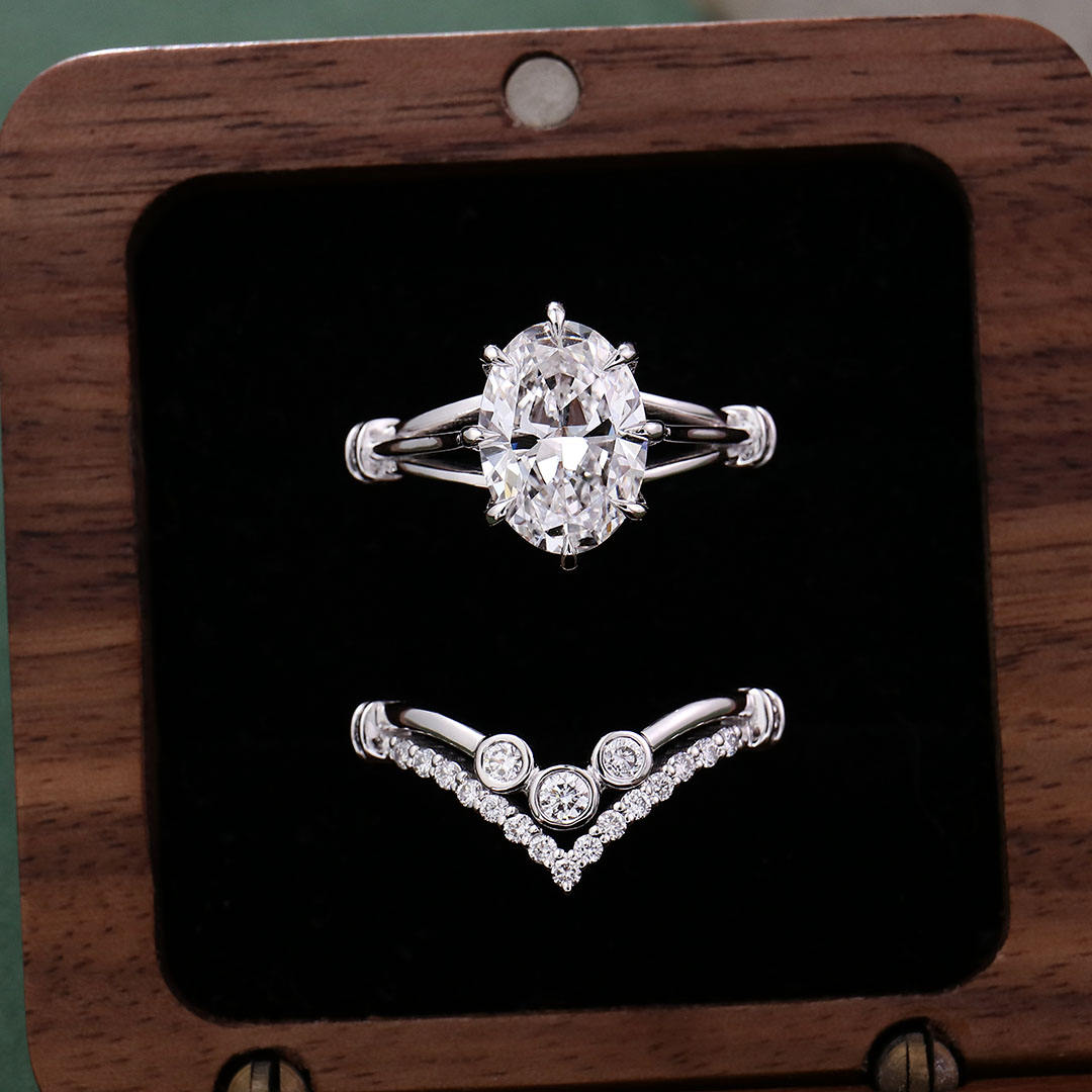 แหวนเพชรแล็บไวท์โกลด์ 10K