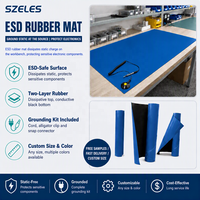 Tapis de table antistatique en caoutchouc ESD, haute résistance à la déchirure, pour la protection des composants électroniques