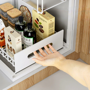 Double-Layer Kitchen Sink Drain Rack - RTA Metal Organizer Factory Wholesale Cabinet Cleaning Supplies <strong>Storage</strong> <strong>Slim</strong> Design - Product Image 2