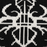 Bonnet en tricot noir avec motif décoratif blanc, chapeau d'hiver doux à maille fine, couvre-chef chaud pour un usage quotidien