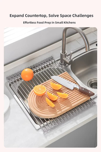 Escurridor de Platos Plegable de Acero Inoxidable 304, Duradero y Reutilizable, para Usar sobre el Fregadero de la Cocina - Product Image 4