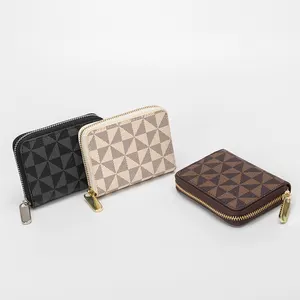 बेल्ट बैग महिलाओं बटुआ कम Suppliers-कस्टम प्लेड बटुआ कार्ड धारक पीवीसी बटुआ महिला पर्स चेक क्लिप