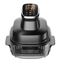 Friteuse à air portable en verre Anbolife 1500W avec pot visible, friteuse à air en verre OEM, 4L 6L, saine et sans huile pour usage domestique