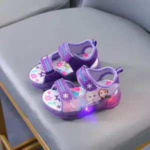 2024 Wholesale Cartoon Animal Design Summer Baby Girl Sandals Shoes Led Light Children Sandals