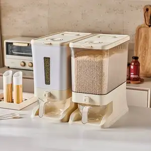 热销新型大米分配器储物盒容器谷物和谷物干食品存储容器，用于组织家庭厨房