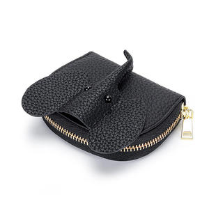 Women Card Holders Genuine Cow Leather Fashion <b>Cute</b> Elephant Shape Women Short Wallet Zipper <b>Purse</b> - Product Image 3