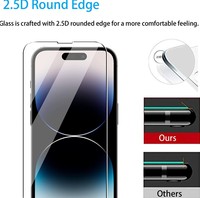 Protection d'écran de téléphone portable incassable HD transparente compatible avec iPhone 14 15 13 16 17 Pro Max XR 9H 21D 2.5D Verre trempé