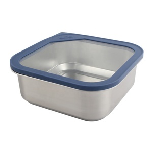 Boîte de conservation alimentaire en acier inoxydable, rectangulaire, taille M, couvercle hermétique en plastique, à un seul niveau, 1 compartiment, empilable, boîte à lunch - Product Image 4