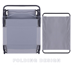 Ensemble <span class=keywords><strong>chaise</strong></span> lune et transat pliables d'extérieur – Lit de plage et de camping portable au design moderne - Product Image 3
