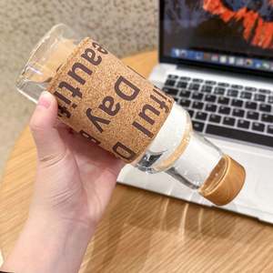 Ins Celebrity Haute Apparence Tasse Café Jus Résistant À La Chaleur Femmes D'été Portable Bouteille D'eau avec Couvercle En Bambou - Product Image 3