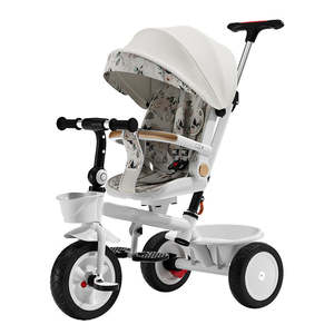 Tricycle de paysage élevé pour enfants bébé vélo avec <span class=keywords><strong>3</strong></span> <span class=keywords><strong>roues</strong></span> auvent en plastique poussette peut rouler sur se coucher multi-fonctionnalité - Product Image 1