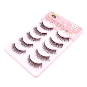 Faux <span class=keywords><strong>cils</strong></span> <span class=keywords><strong>de</strong></span> style japonais, 5 paires, à extrémités effilées, volumineux, naturels, épars et denses, 2 styles, bande noire en plastique - Product Image 5