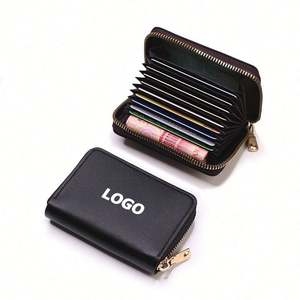 Portefeuille porte-cartes en cuir pour femmes et hommes, grande capacité, plusieurs emplacements pour cartes, poche à monnaie, porte-monnaie compact avec blocage RFID - Product Image 1