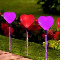 TSINYE Paquete de 6 Luces Solares para Camino Exterior - Estacas Decorativas para Jardín con Corazones Rojos y Rosas para San Valentín, Iluminación para Bodas