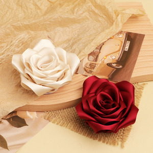 Satin 3D Rose Fabric Hair <b>Clip</b> Elegant DIY Handmade <b>Wedding</b> Accessory - Product Image 4