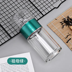 Tasse à thé en verre à double paroi avec filtre, tasse à café portable, bouteille d'eau transparente résistante à la chaleur pour le bureau et l'extérieur - Product Image 2