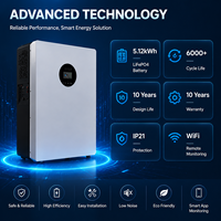 5Kwh 2,5 Kwh système de stockage d'énergie domestique tout en un 25.6V 100Ah LiFePO4 batterie intégrée 5Kw onduleur hybride Plug and Play UPS