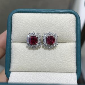 国境を越えたライブ放送 新品 2カラット ピロー型人工ルビー 金メッキ925シルバー レディース象嵌セイコー ピジョンレッド レトロリング - Product Image 3