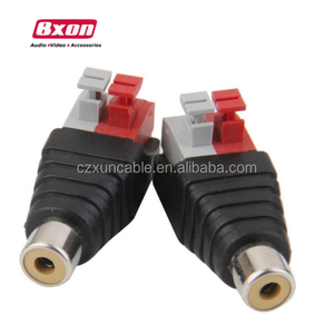 Adaptateur de borne AV avec prise RCA femelle à bouton-poussoir vers câble de haut-parleur, positif et négatif - Product Image 2