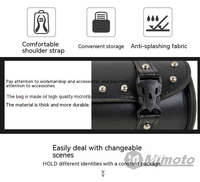 MJMOTO Sac à outils miniature en cuir noir rétro pour moto, sac à suspendre imperméable pour moto, sacoche de selle résistante à l'usure, grande capacité