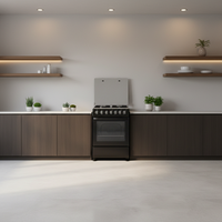 Cuisinière autonome en promotion : Combinaison cuisinière à gaz 3 brûleurs/1 plaque chauffante avec four pour les grands appareils de cuisine