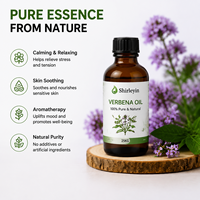 Huile Essentielle de Verveine en Gros d'Usine, 100% Pure et Naturelle, Huile de Feuilles de Verveine Biologique, Huile Essentielle de Verveine en Stock