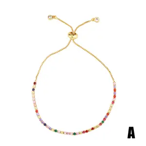 For Bracelet New Exquisite Micro Inlaid Zircon Stone Pull Out Bracelet For Female Colorful Crystal Stone Bracelet Accessories