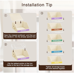 <span class=keywords><strong>2025</strong></span> ngăn kéo lưu trữ 5 tầng bán chạy nhất với nhãn hàng tuần, giỏ lưu trữ có thể xếp chồng và có thể gập lại với khung - Product Image 4