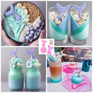 Moule en silicone thème sirène pour gâteaux, coquillages et étoiles de mer, idéal pour cupcakes, chocolats, bonbons, argile polymère - Vente en gros OEM ODM - Product Image 3