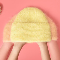 Chapeaux tricotés en laine de cachemire personnalisés de haute qualité Bonnet d'hiver en laine double couche épaisse et chaude pour femmes