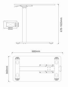 Escritorio Móvil de Altura Ajustable con Ruedas Bloqueables para Oficina en Casa o Estación de Trabajo - Product Image 4