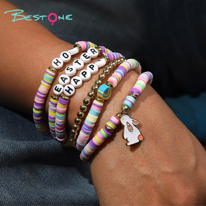 New Jewelry Custom Customized Private Label <b>Girls</b> Gift Clay Beaded Bunny <b>Charm</b> Easter Jewelry 2025 <b>Bracelet</b> - Product Image 3